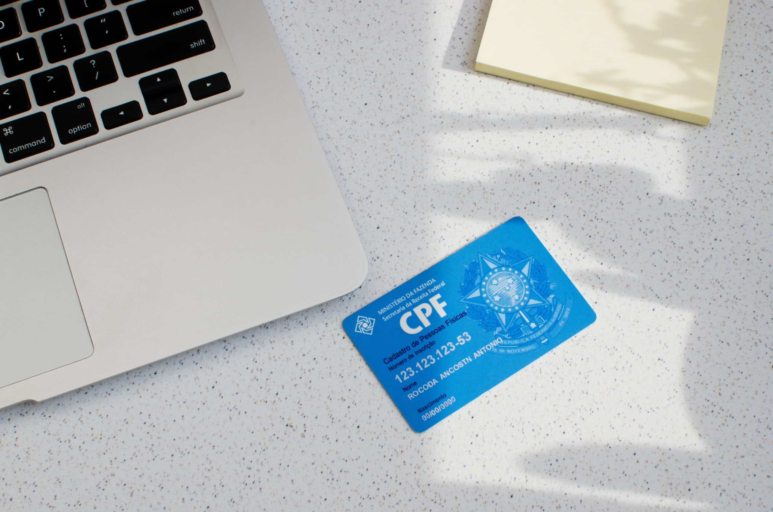Brazilian,Cpf,In,Blue,Plastic,Card,Format,On,A,Table.